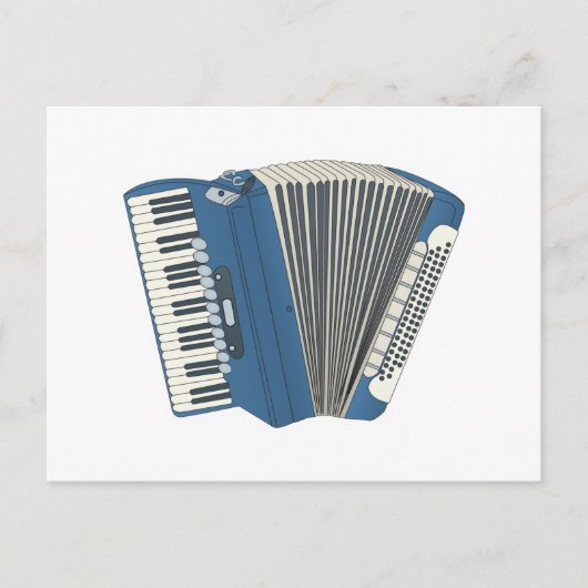 blauwe accordeon briefkaart (Voorkant)