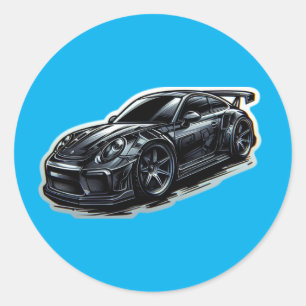 blauwe achtergrond auto sticker