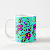 Blauwe achtergrond bloemen mok (Links)