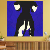 Blauwe achtergrond canvas afdruk (Insitu (Woonkamer))