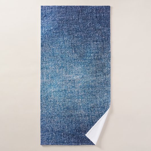 Blauwe achtergrond, denim jeans textuurachtergrond badhanddoek (Badhanddoek)