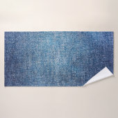 Blauwe achtergrond, denim jeans textuurachtergrond badhanddoek (Badhanddoek)