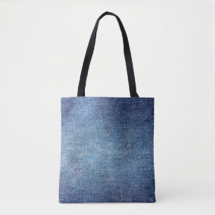 Blauwe achtergrond, denim jeans textuurachtergrond tote bag