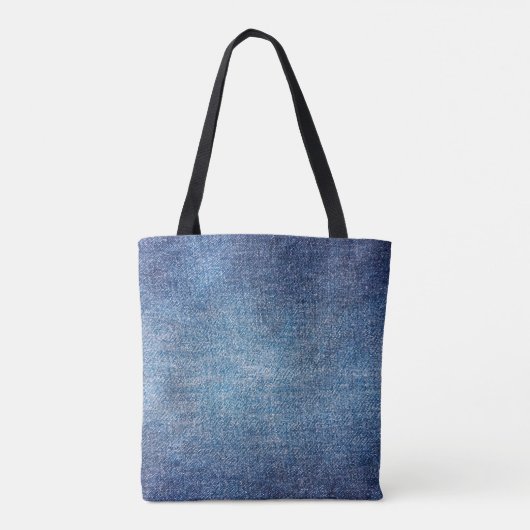 Blauwe achtergrond, denim jeans textuurachtergrond tote bag (Achterkant)