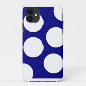 Blauwe achtergrond en grote witte cirkels poolpunt Case-Mate iPhone case (Achterkant)