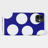 Blauwe achtergrond en grote witte cirkels poolpunt Case-Mate iPhone case (Achterkant (horizontaal))