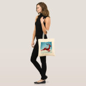 Blauwe achtergrond en speldendeer tote bag (Voorkant (model))