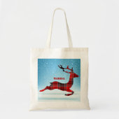 Blauwe achtergrond en speldendeer tote bag (Voorkant)