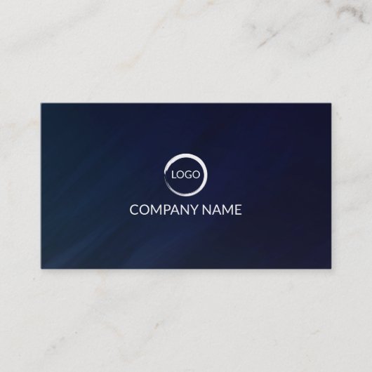 Blauwe achtergrond en witte Logo Visitekaartje (Voorkant)