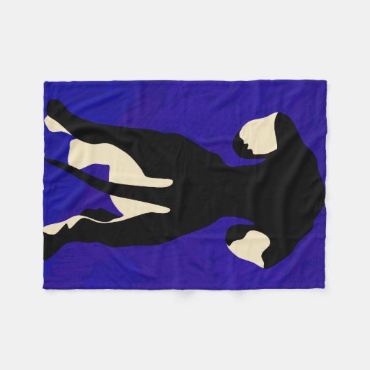 Blauwe achtergrond fleece deken (Voorkant (Horizontaal))