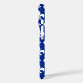 Blauwe achtergrond Fleur-de-lis Patroonontwerp Case-Mate iPhone Case (Achterkant / Links)