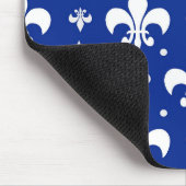 Blauwe achtergrond Fleur-de-lis Patroonontwerp Muismat (Hoek)