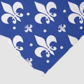 Blauwe achtergrond Fleur-de-lis Patroonontwerp Tissuepapier (Detail)