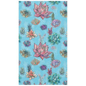 Blauwe achtergrond Floral Art Tafelkleed (Voorkant)