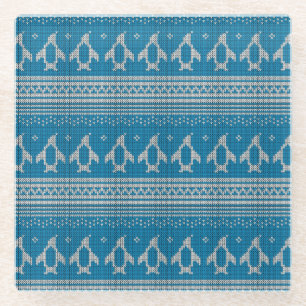 Blauwe achtergrond glazen onderzetter