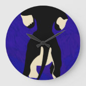 Blauwe achtergrond grote klok (Voorkant)