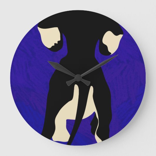 Blauwe achtergrond grote klok (Voorkant)