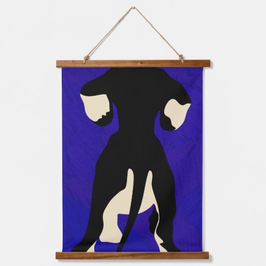 Blauwe achtergrond hangend wandkleed (Voorkant)