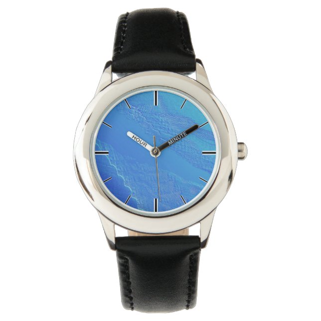 Blauwe achtergrond horloge (Voorkant)