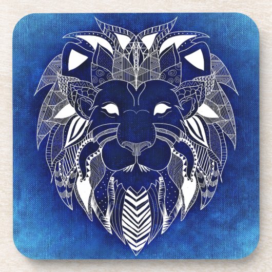 Blauwe achtergrond Kat Beverage Coasters Bier Onderzetter (Voorkant)