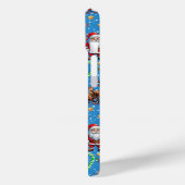 Blauwe Achtergrond Kerst Decoratiepatroon Case-Mate iPhone Case (Achterkant / Links)