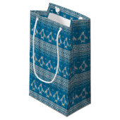 Blauwe achtergrond klein cadeauzakje (Voorkant Gekanteld)