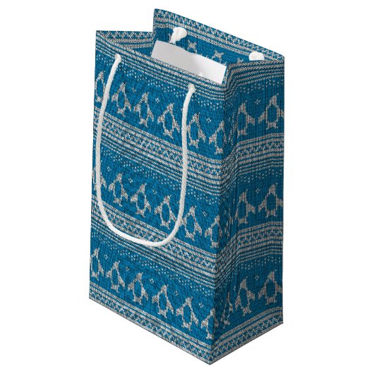 Blauwe achtergrond klein cadeauzakje (Achterkant Gekanteld)