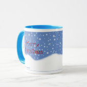 Blauwe achtergrond laat het de Mok van Kerstmis sn (Voorkant links)