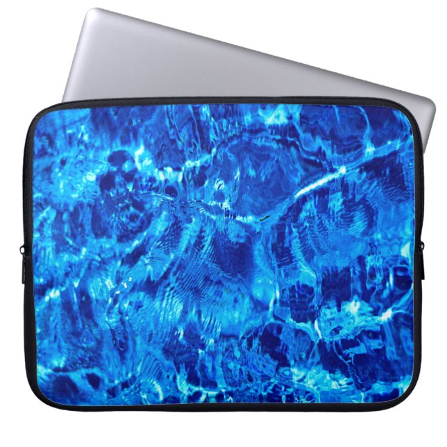 Blauwe achtergrond laptop sleeve (Voorkant)
