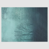 Blauwe achtergrond met bomen en schrijven tissuepapier (Voorkant)