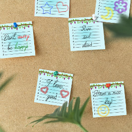 Blauwe achtergrond met wijnstokken van 3 x 3 inch post-it® notes