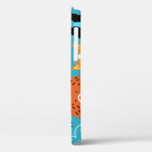 Blauwe achtergrond, speels hondenpatroon. Case-Mate iPhone case (Achterkant / Links)