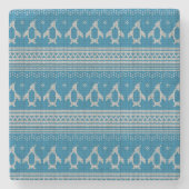 Blauwe achtergrond stenen onderzetter (Voorkant)