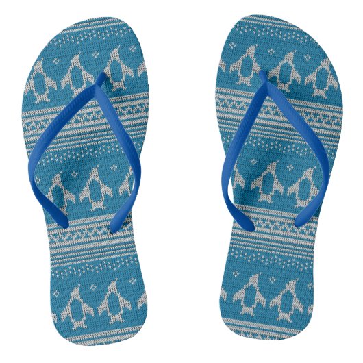 Blauwe achtergrond teenslippers (Voetbed)