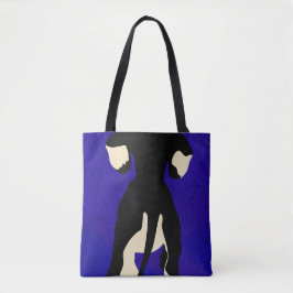 Blauwe achtergrond tote bag