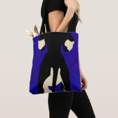 Blauwe achtergrond tote bag (Dichtbij)