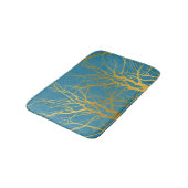 Blauwe achtergrond van gouden boomvertakkingen badmat (Gekanteld)