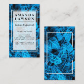 Blauwe achtergrond van tropische bladeren visitekaartje (Voorkant / Achterkant)