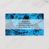 Blauwe achtergrond van tropische bladeren visitekaartje (Achterkant)