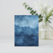 Blauwe achtergrond verdrietig inkt scrapbook papie kaart (Staand voorkant)