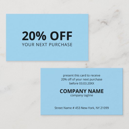 Blauwe achtergrond visitekaartje (Voorkant / Achterkant)