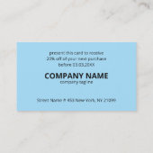 Blauwe achtergrond visitekaartje (Achterkant)