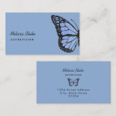 Blauwe achtergrond Vlinder logo Visitekaartje (Voorkant / Achterkant)