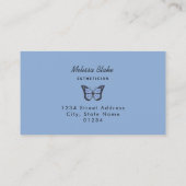 Blauwe achtergrond Vlinder logo Visitekaartje (Achterkant)