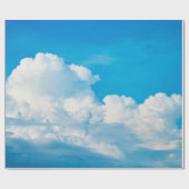 Blauwe achtergrond wolken wit cadeaupapier (Vlak)