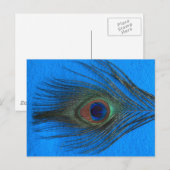 Blauwe achtergrondpacock briefkaart (Voorkant / Achterkant)