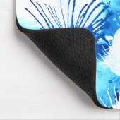 Blauwe acrylinkt Abstracte verf van flora Muismat (Hoek)