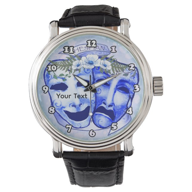 Blauwe actermaskers horloge (Voorkant)