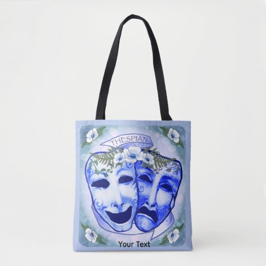 Blauwe actermaskers tote bag (Voorkant)