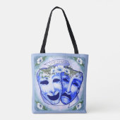 Blauwe actermaskers tote bag (Achterkant)